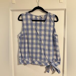 J. Crew Gingham Side Tie Shell Top size 12
